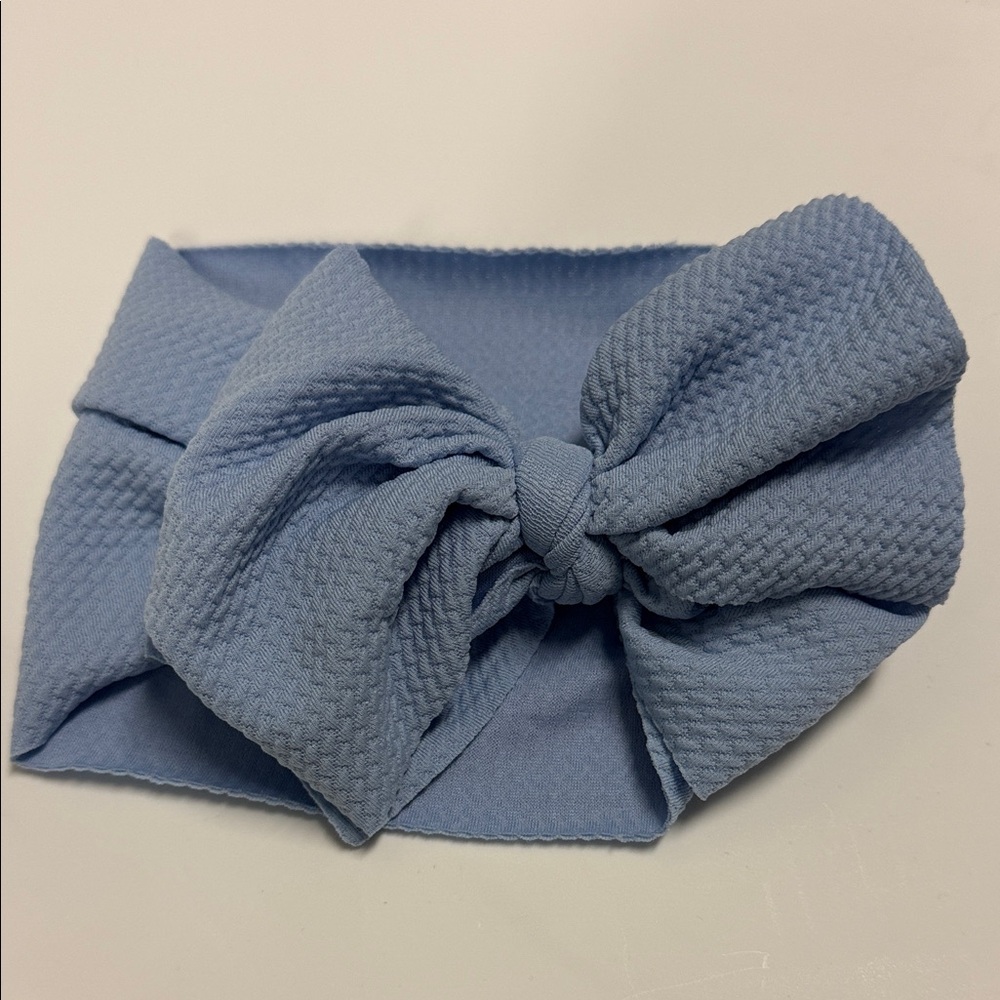 Periwinkle Blue Textured Bow Headband